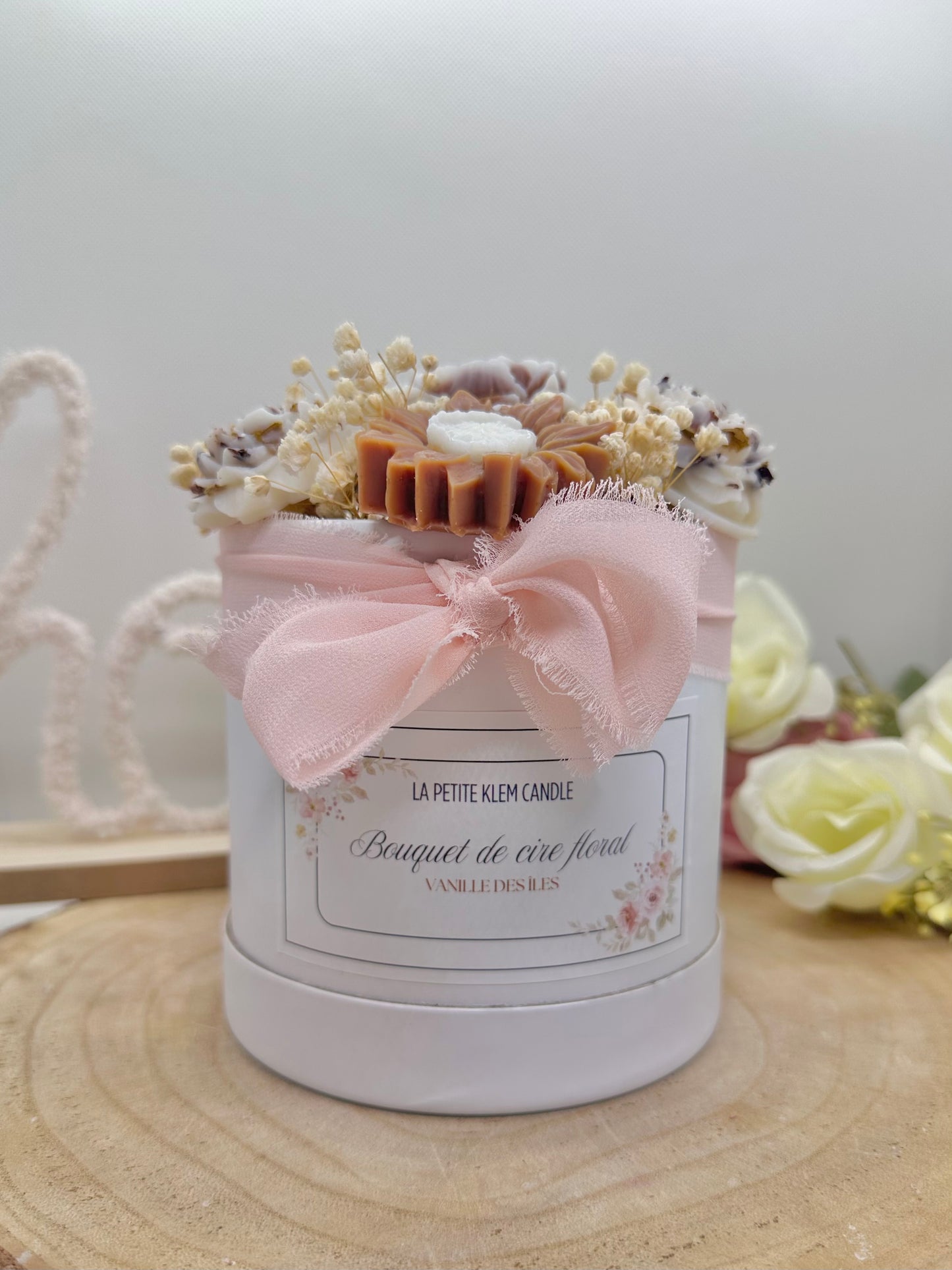 Bouquet de cire floral marron - Vanille des îles