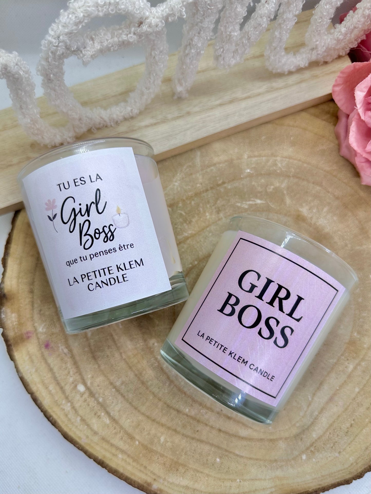 Bougie "Girlboss" rose pâle - Adoucissant