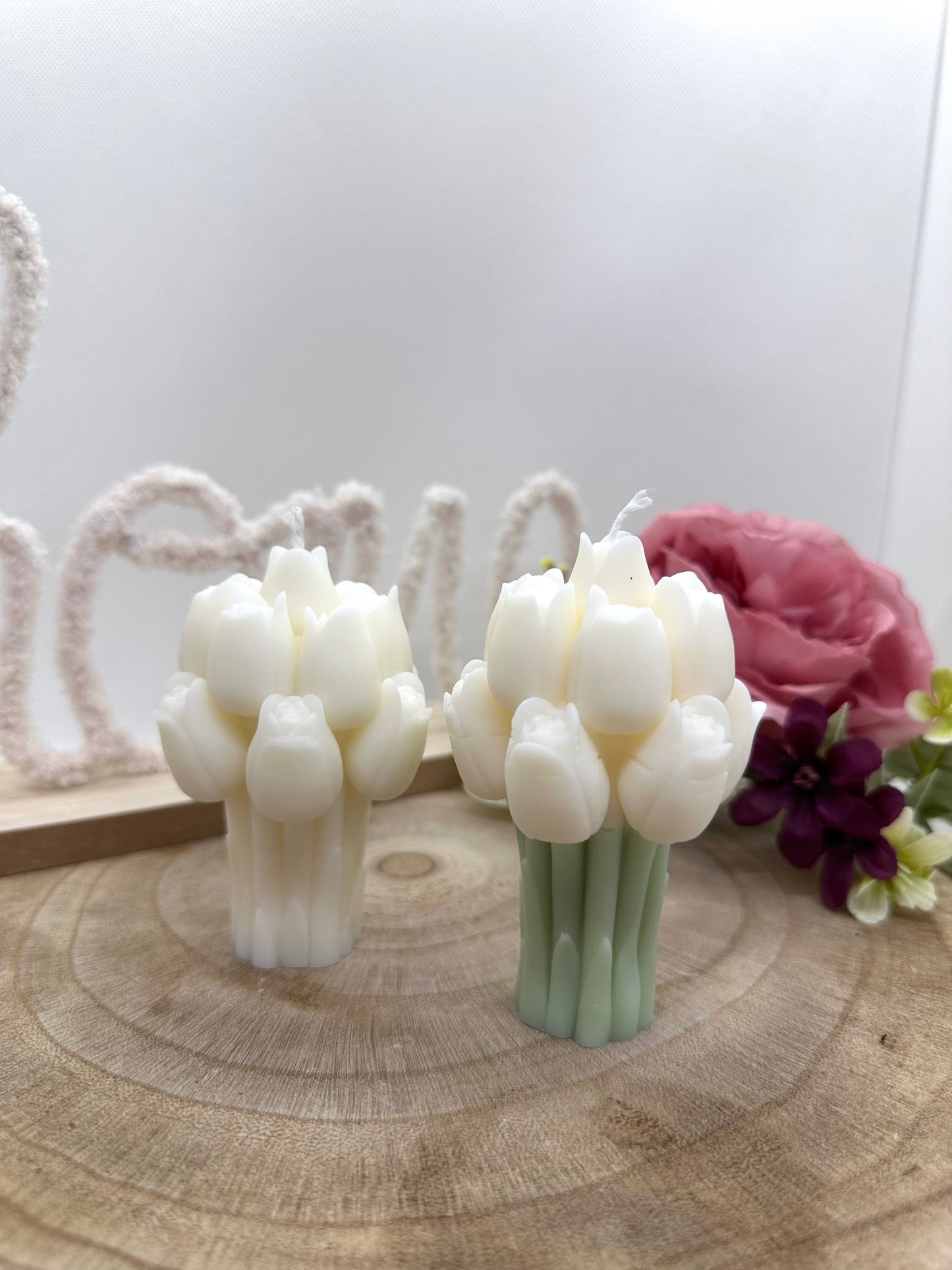 Bougie - Bouquet de fleurs