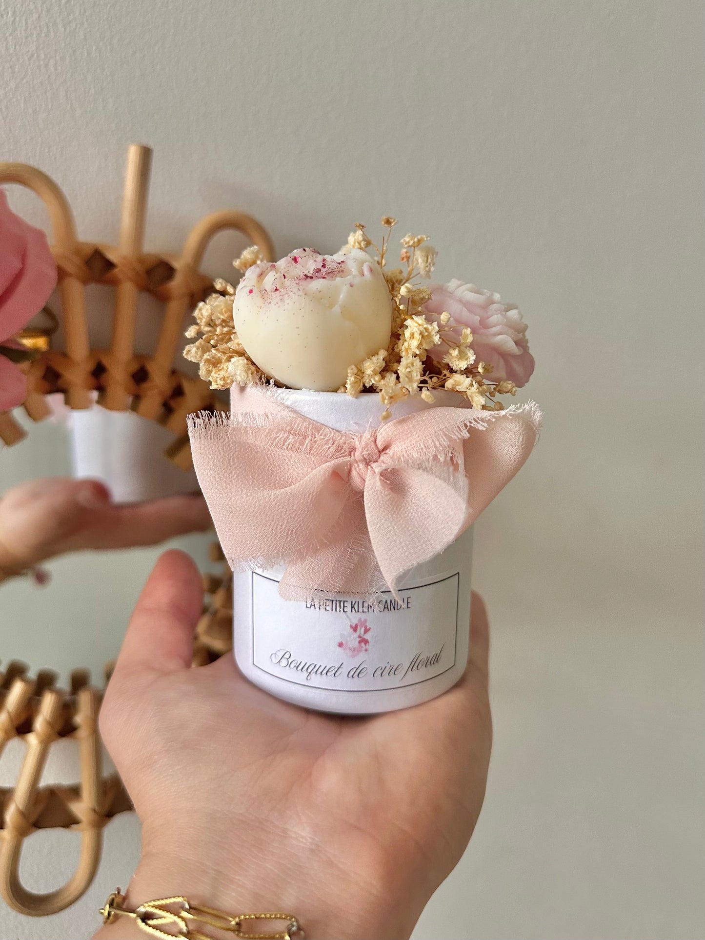 Mini bouquet rose - Pêche