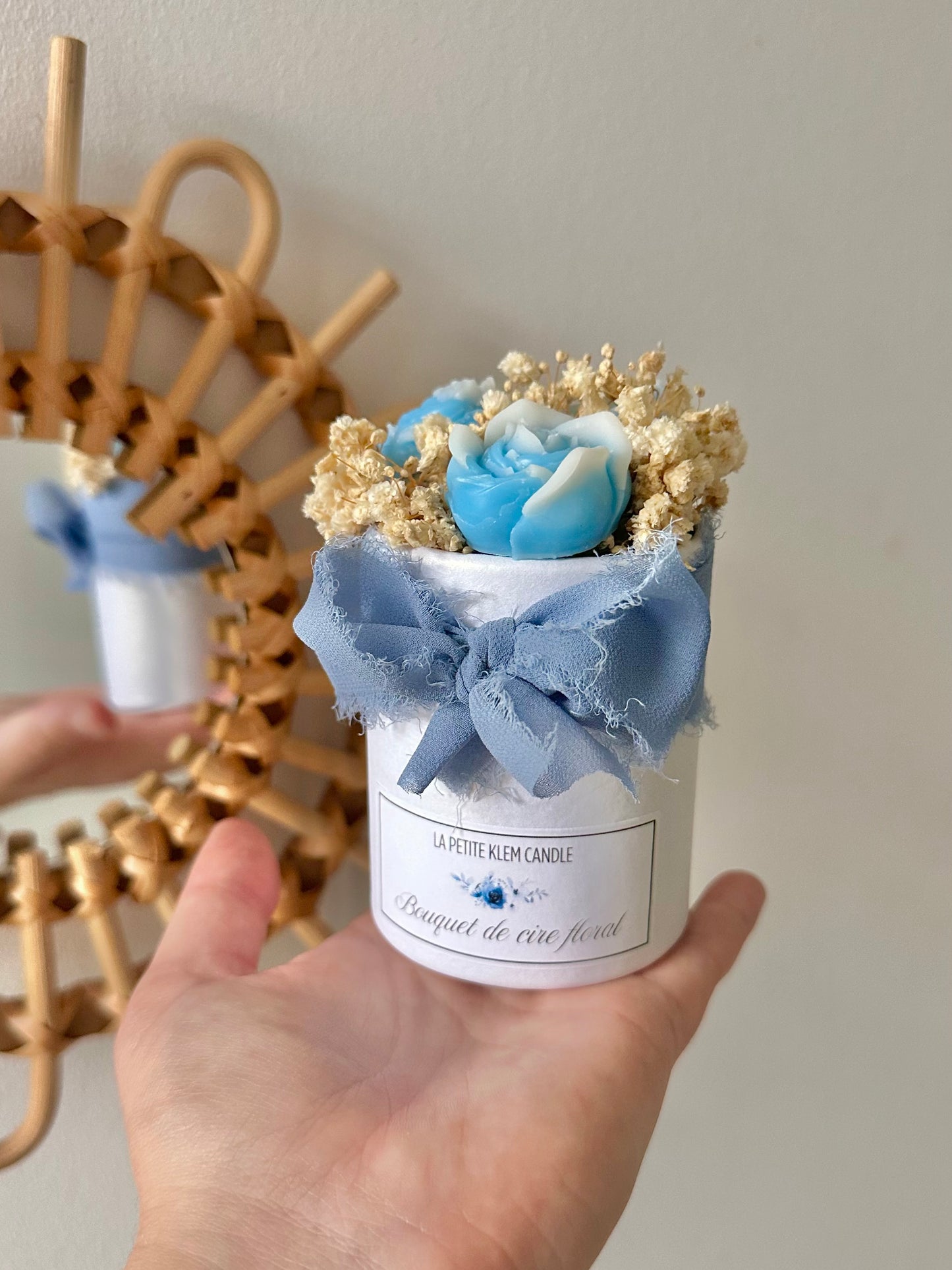 Mini bouquet de cire floral bleu - Adoucissant
