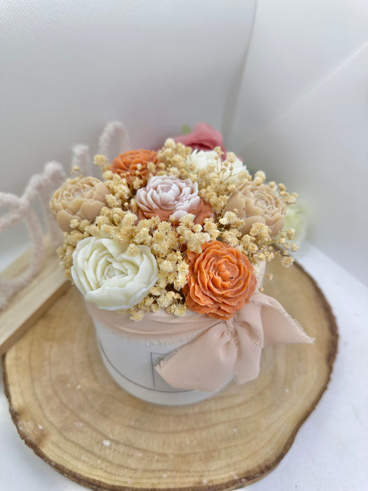 Bouquet de cire floral terracotta - Noix de coco