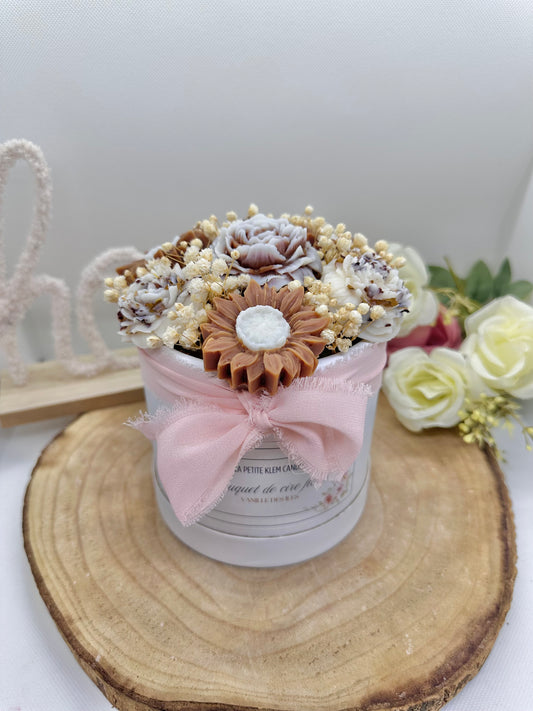 Bouquet de cire floral marron - Vanille des îles