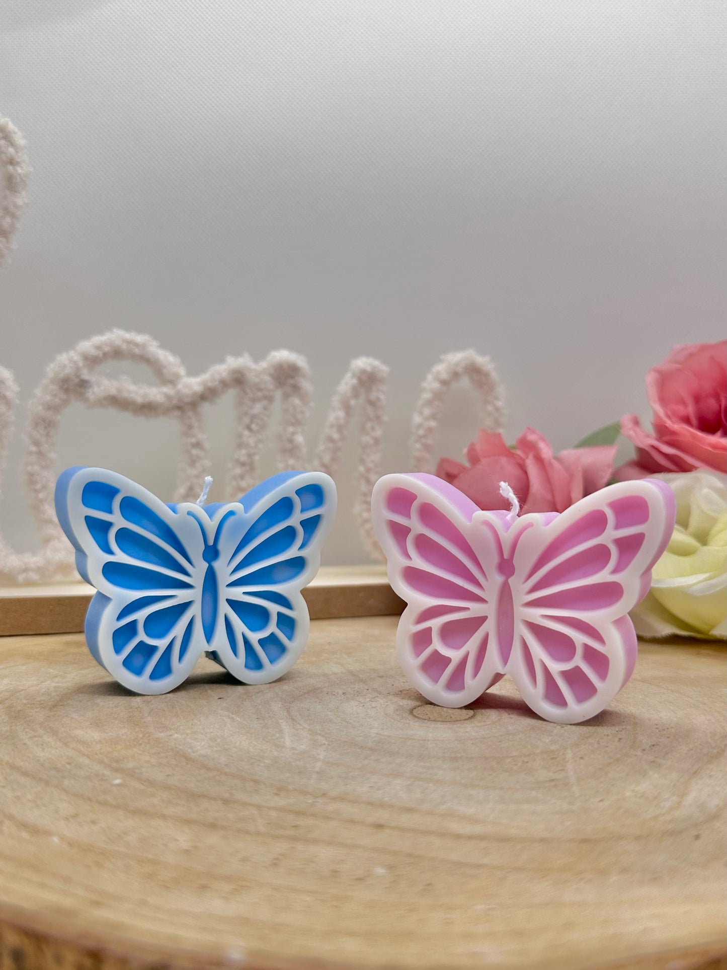 Bougie Papillon - Rose ou bleu
