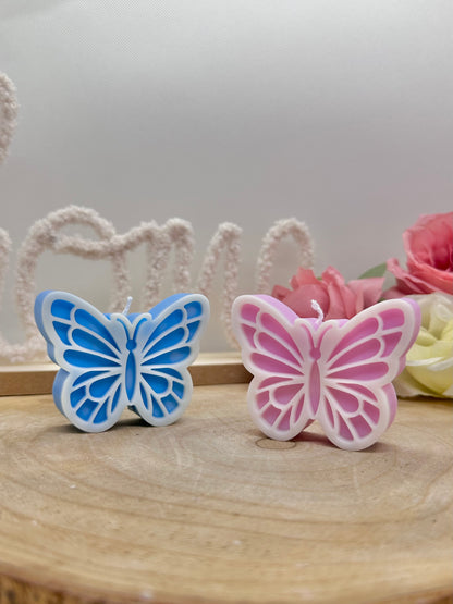 Bougie Papillon - Rose ou bleu