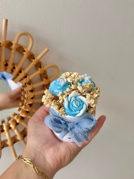 Mini bouquet de cire floral bleu - Adoucissant