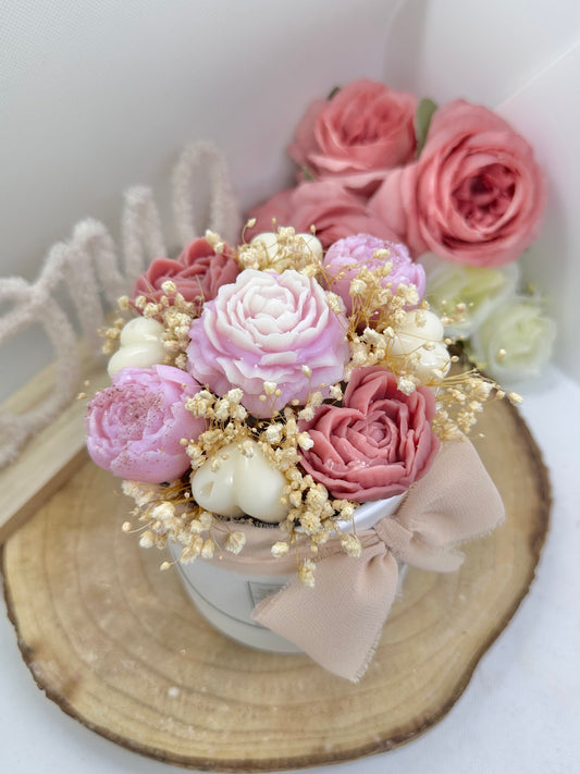 Bouquet de cire floral vieux rose - Vanille des îles