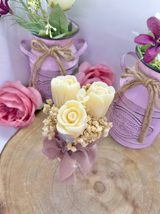 Mini bouquet de cire floral blanc - Monoï