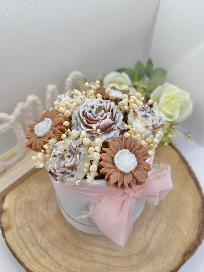 Bouquet de cire floral marron - Vanille des îles