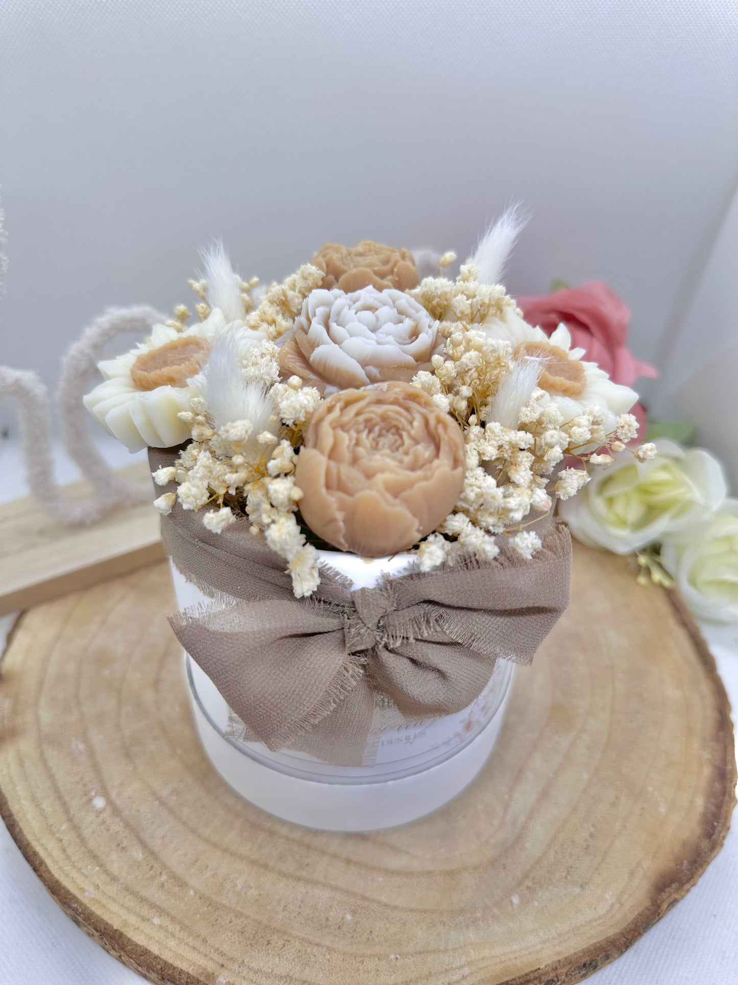 Bouquet de cire floral camel - Vanille des îles